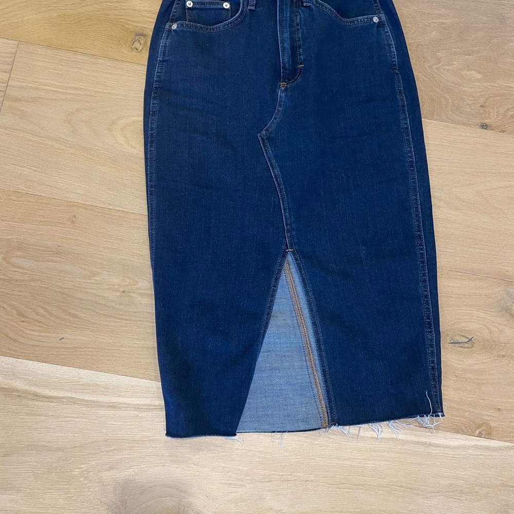 Veronica Beard Breves Denim Skirt Knee Length - Picture 3 of 7